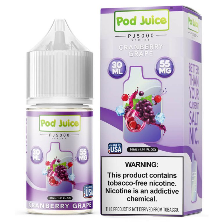 Cranberry Grape Pod Juice 30mL bottle with a bold, sweet, and tangy mix of cranberry and grape flavors.