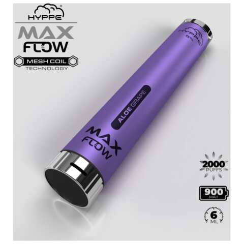 An Aloe Grape Hyppe Max Flow aloe grape flavor e-liquid by Vape4Less.