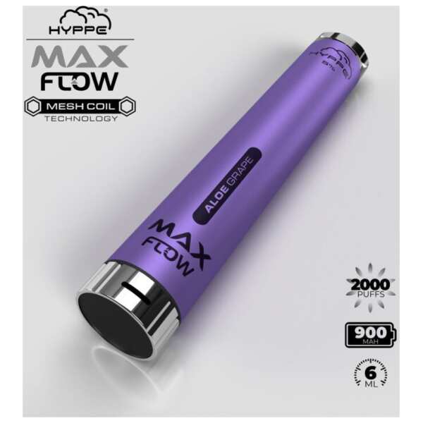 An Aloe Grape Hyppe Max Flow aloe grape flavor e-liquid by Vape4Less.