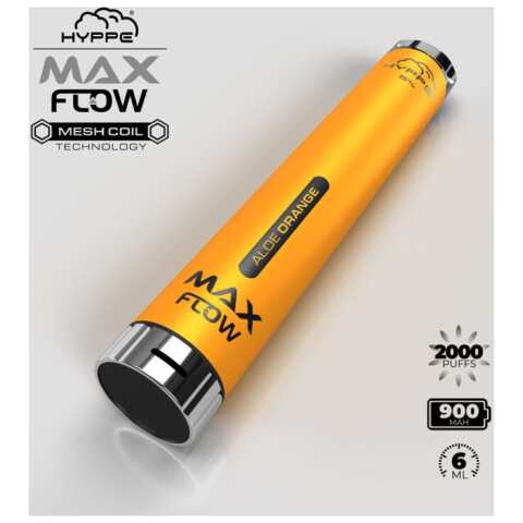 An Aloe Orange Hyppe Max Flow aloe orange flavor e-liquid by Vape4Less.