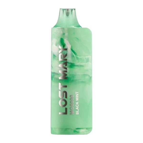 A 5ml Black Mint Lost Mary MO5000 e-liquid vape by Vape4Less.