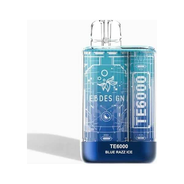 A 3ml Blue razz ice EBdesign TE 6000 by Vape4Less.