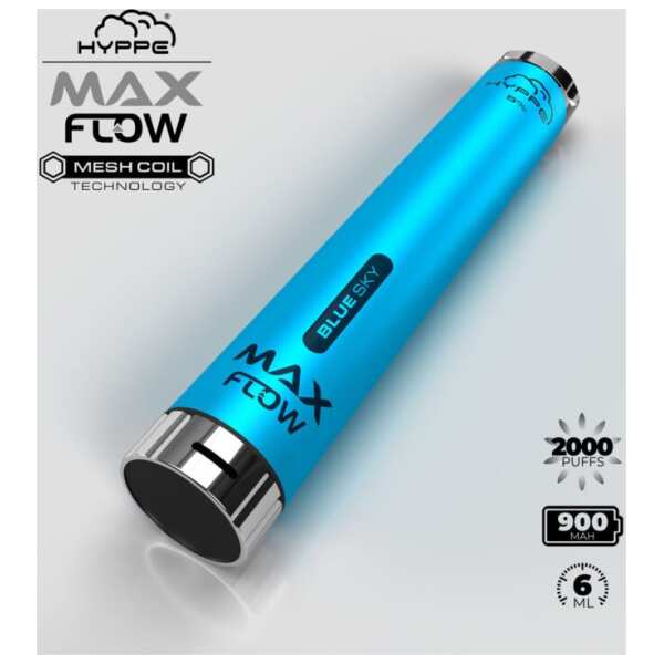 A Blue Sky Hyppe Max Flow blue sky flavor e-liquid by Vape4Less.