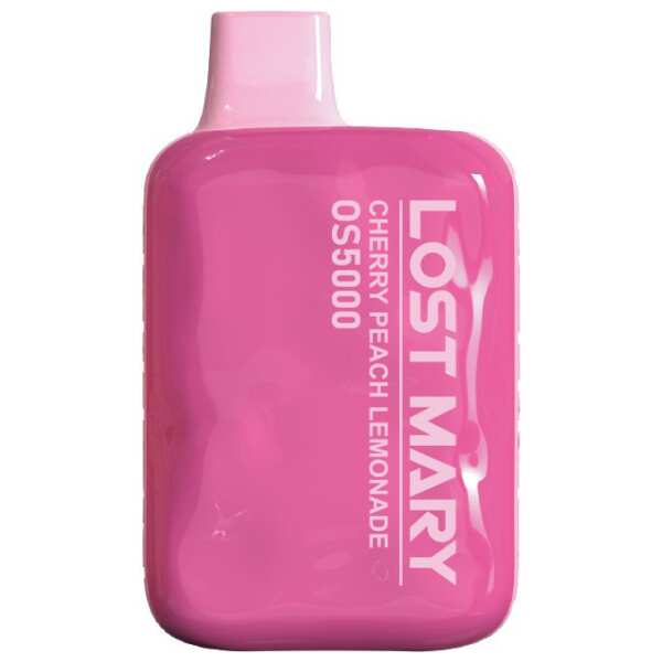 A Cherry Peach Lemonade Lost Mary OS5000 e-liquid vape by Vape4Less.