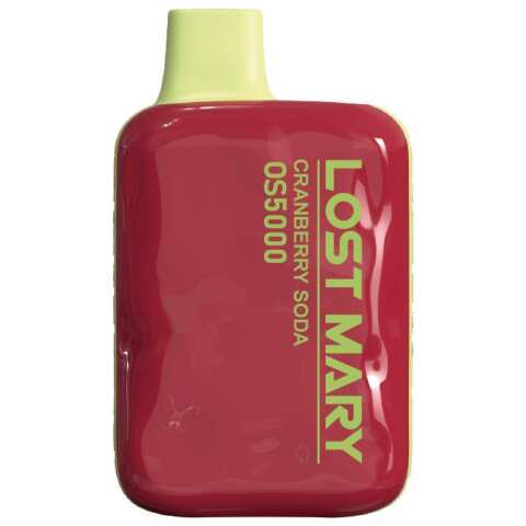 A Cranberry Soda Lost Mary OS5000 e-liquid vape by Vape4Less.