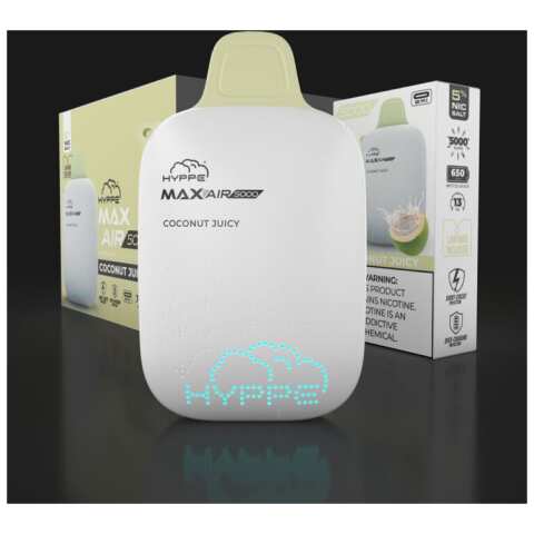 A Coconut Juicy Hyppe Max AIR e-liquid vape by Vape4Less.