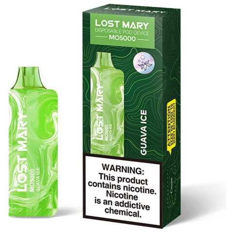 A 5ml Guava Ice Lost Mary MO5000 e-liquid vape by Vape4Less.