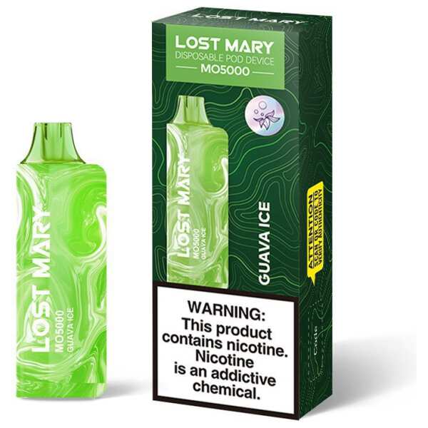 A 5ml Guava Ice Lost Mary MO5000 e-liquid vape by Vape4Less.