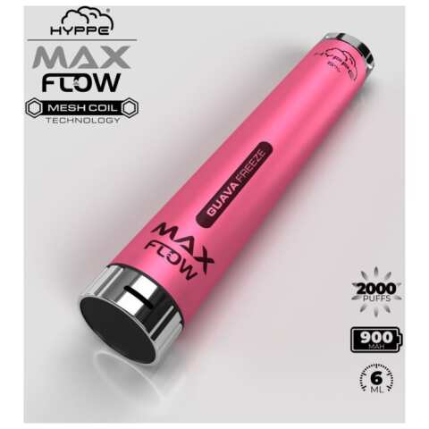 A Guava Freeze Hyppe Max Flow guava freeze flavor e-liquid by Vape4Less.