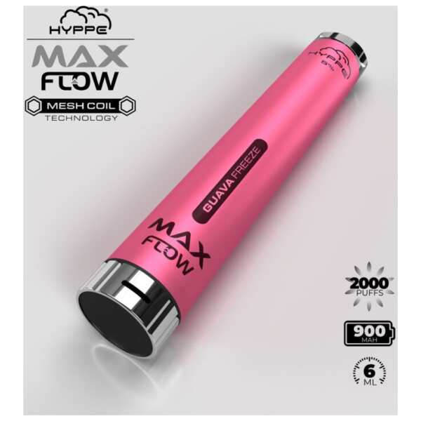A Guava Freeze Hyppe Max Flow guava freeze flavor e-liquid by Vape4Less.