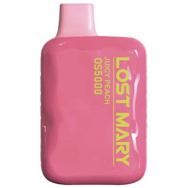 A Juicy Peach Lost Mary OS5000 e-liquid vape by Vape4Less.