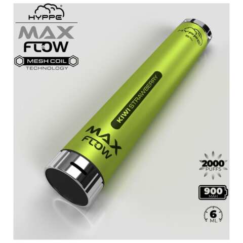 A Kiwi Strawberry Hyppe Max Flow kiwi strawberry flavor e-liquid by Vape4Less.