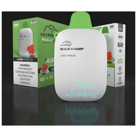 A Lush Freeze Hyppe Max AIR e-liquid vape by Vape4Less.