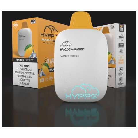 A Mango Freeze Hyppe Max AIR e-liquid vape by Vape4Less.