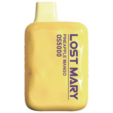 A Pineapple Mango Lost Mary OS5000 e-liquid vape by Vape4Less.