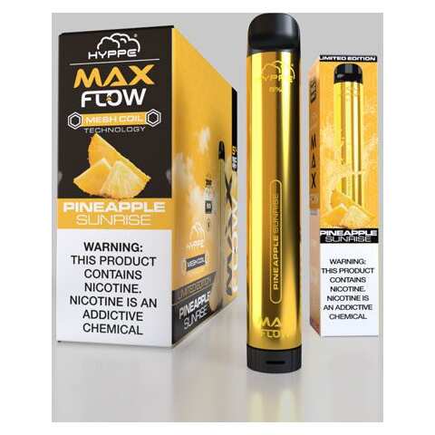 A Pineapple Sunrise Hyppe Max Flow pineapple sunrise flavor e-liquid by Vape4Less.