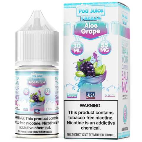 A 30ml bottle of Pod-Juice-DUO-Mockup-AG-FREEZE-30ml by Vape4Less.