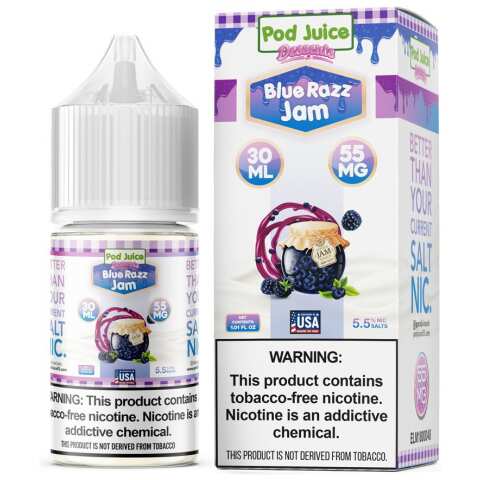A 30ml bottle of Pod-Juice-DUO-Mockup-BRJ-DESSERTS-30ml by Vape4Less.