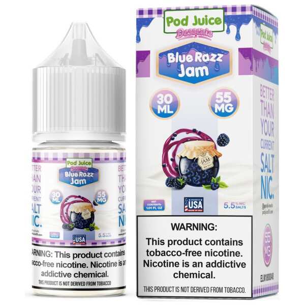 A 30ml bottle of Pod-Juice-DUO-Mockup-BRJ-DESSERTS-30ml by Vape4Less.