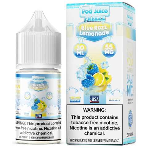 A 30ml bottle of Pod-Juice-DUO-Mockup-BRL-FREEZE-30ml by Vape4Less.