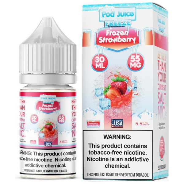 A 30ml bottle of Pod-Juice-DUO-Mockup-FSB-FREEZE-30ml by Vape4Less.