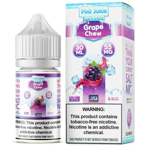 A 30ml bottle of Pod-Juice-DUO-Mockup-GC-FREEZE-30ml by Vape4Less.