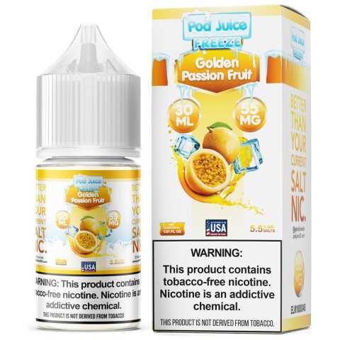A 30ml bottle of Pod-Juice-DUO-Mockup-GPASSION-30ml by Vape4Less.
