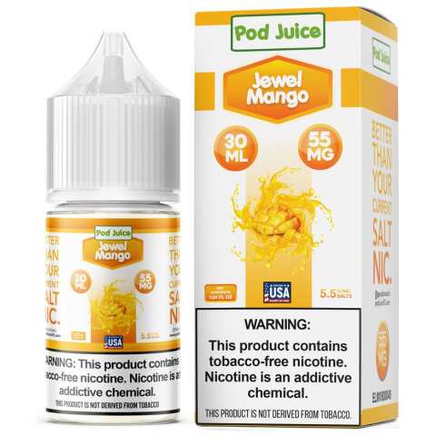 A 30ml bottle of Pod-Juice-DUO-Mockup-JMAN-30ml by Vape4Less.