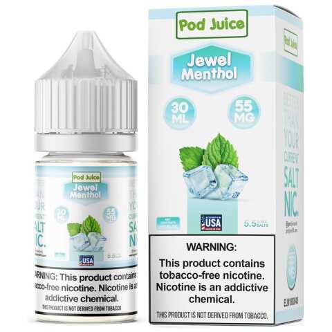 A 30ml bottle of Pod-Juice-DUO-Mockup-JMENTHOL-30ml by Vape4Less.
