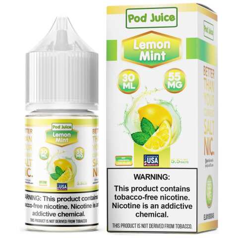 A 30ml bottle of Pod-Juice-DUO-Mockup-LMINT-30ml by Vape4Less.