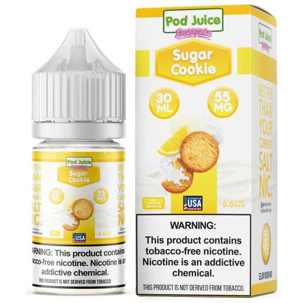 A 30ml bottle of Pod-Juice-DUO-Mockup-SC-DESSERTS-30ml by Vape4Less.