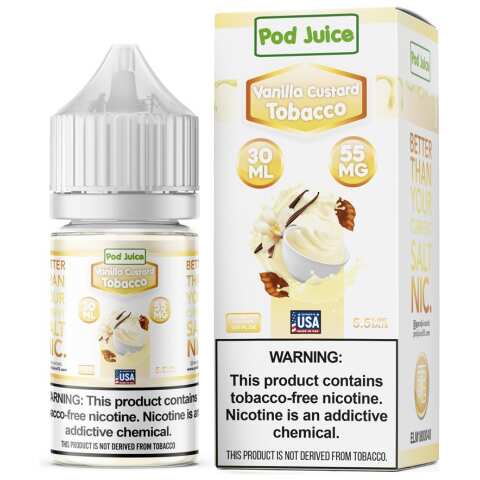 A 30ml bottle of Pod-Juice-DUO-Mockup-VCT-DESSERTS-30ml by Vape4Less.