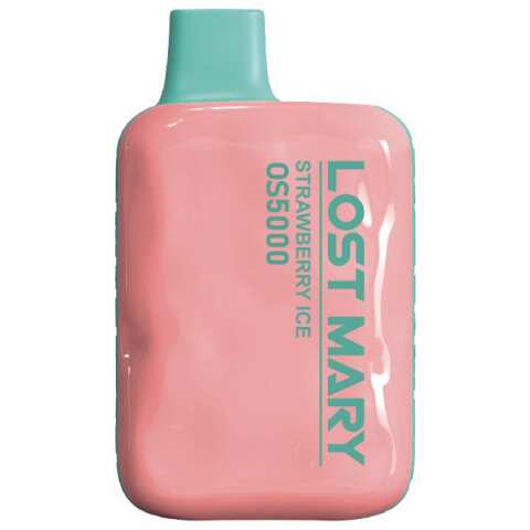 A Strawberry Ice Lost Mary OS5000 e-liquid vape by Vape4Less.