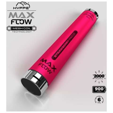 A Strawberry Freeze Hyppe Max Flow strawberry freeze flavor e-liquid by Vape4Less.