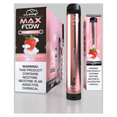 A Strawberry Sky Hyppe Max Flow strawberry sky flavor e-liquid by Vape4Less.