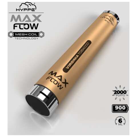 A Virginia Tobacco Hyppe Max Flow virginia tobacco flavor e-liquid by Vape4Less.