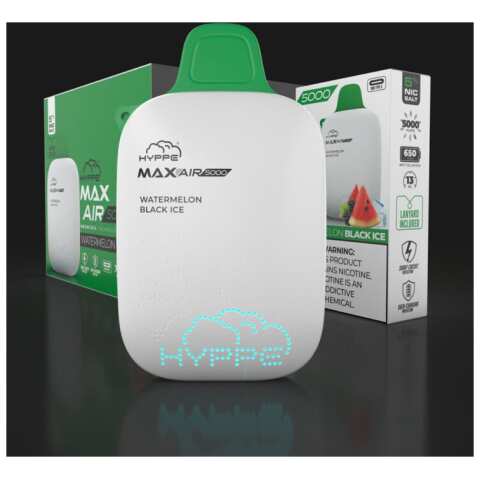 A Watermelon Black Ice Hyppe Max AIR e-liquid vape by Vape4Less.