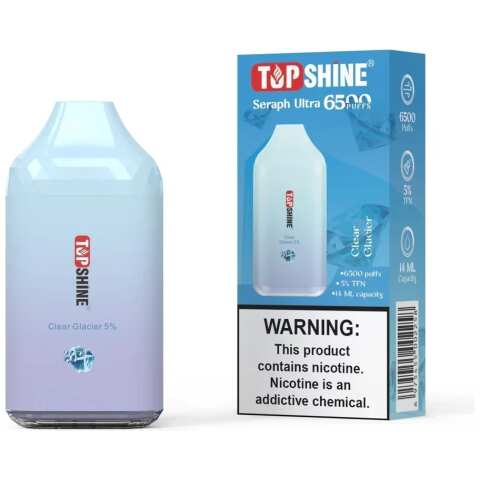 A Clear Glacier Topshine Ultra 6500 by Vape4Less.