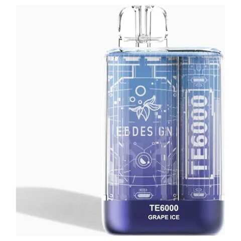 A 3ml Grape Ice EB TE6000 disposable vape flavor by Vape4Less.
