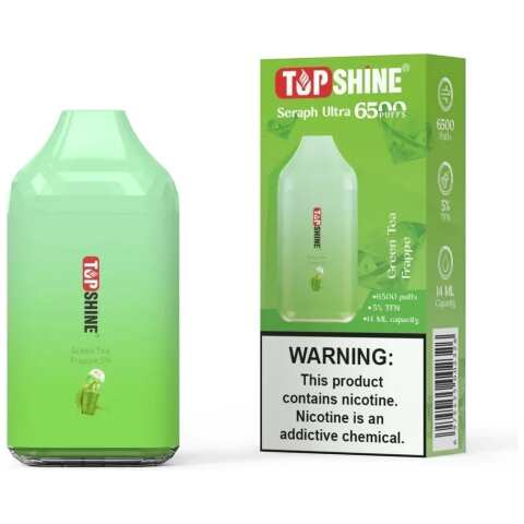 A Green Tea Frappe Topshine Ultra 6500 by Vape4Less.