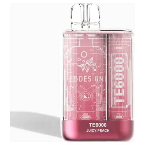 A 3ml juicy peach EBdesign TE 6000 by Vape4Less.