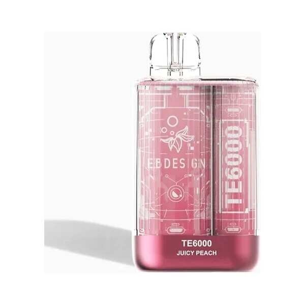A 3ml juicy peach EBdesign TE 6000 by Vape4Less.