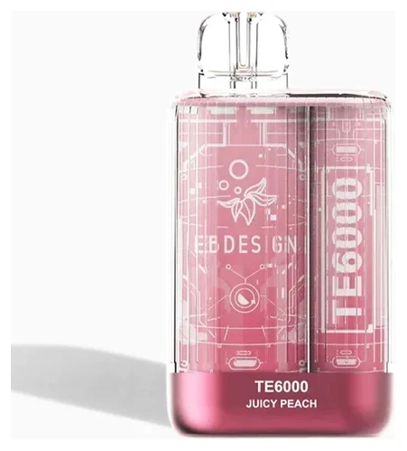A 3ml juicy peach EBdesign TE 6000 by Vape4Less.