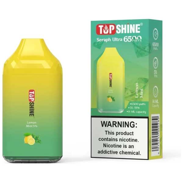 A Lemon Mint Topshine Ultra 6500 by Vape4Less.