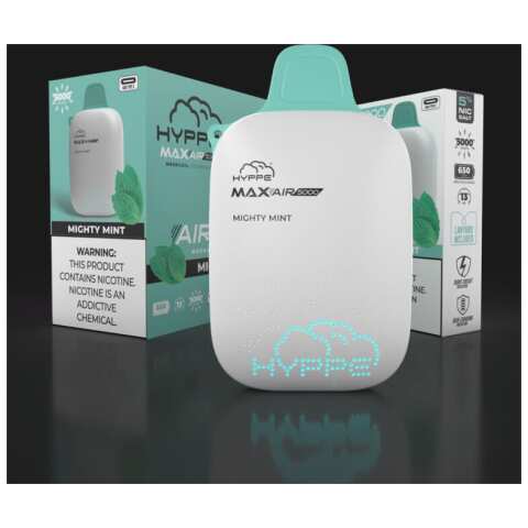 A Mighty Mint Hyppe Max AIR e-liquid vape by Vape4Less.