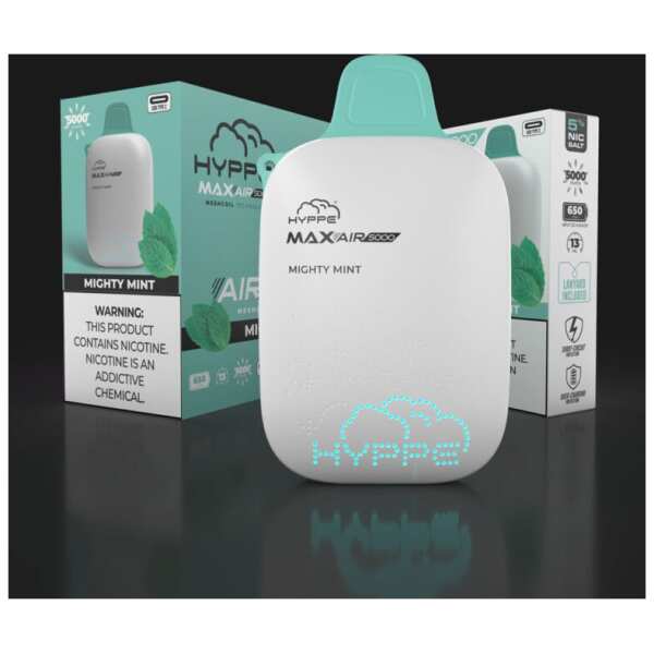 A Mighty Mint Hyppe Max AIR e-liquid vape by Vape4Less.