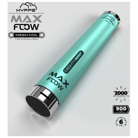 A Mighty Mint Hyppe Max Flow mighty mint flavor e-liquid by Vape4Less.