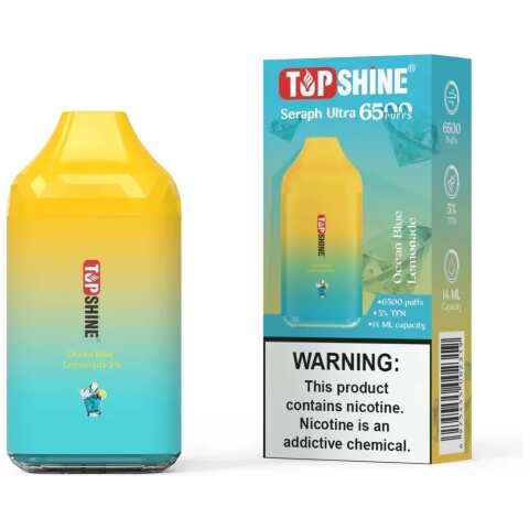 An Ocean Blue Lemonade Topshine Ultra 6500 by Vape4Less.