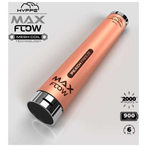 A Peach Freeze Hyppe Max Flow peach freeze flavor e-liquid by Vape4Less.