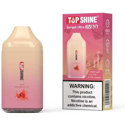 A Rose Strawberry Topshine Ultra 6500 by Vape4Less.